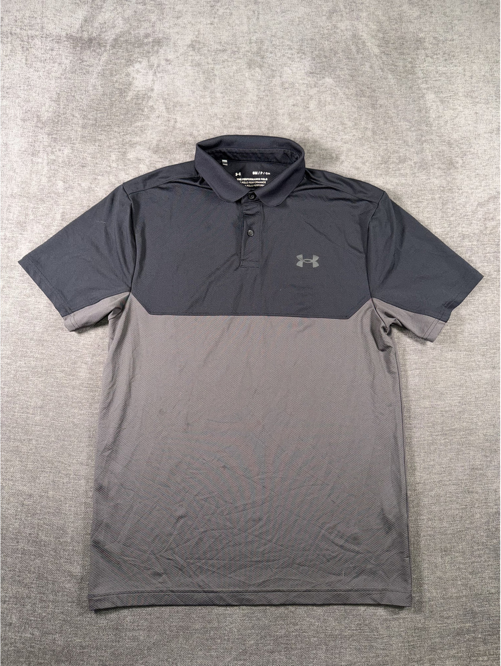 Under Armour Performance Polo Shirt Size Small Black and Gray